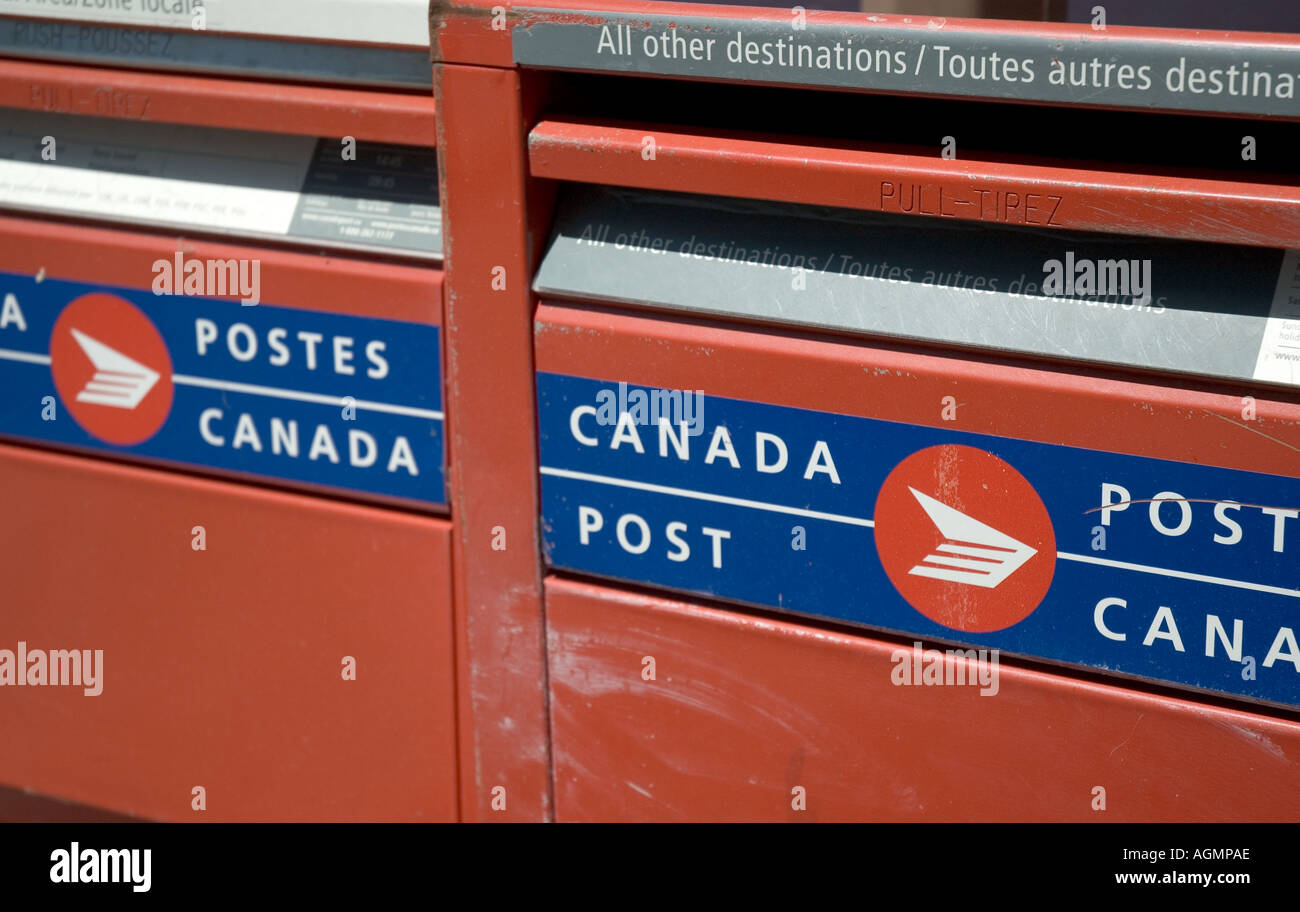 Les boîtes de courrier de Postes Canada, à Collingwood (Ontario) Canada Banque D'Images