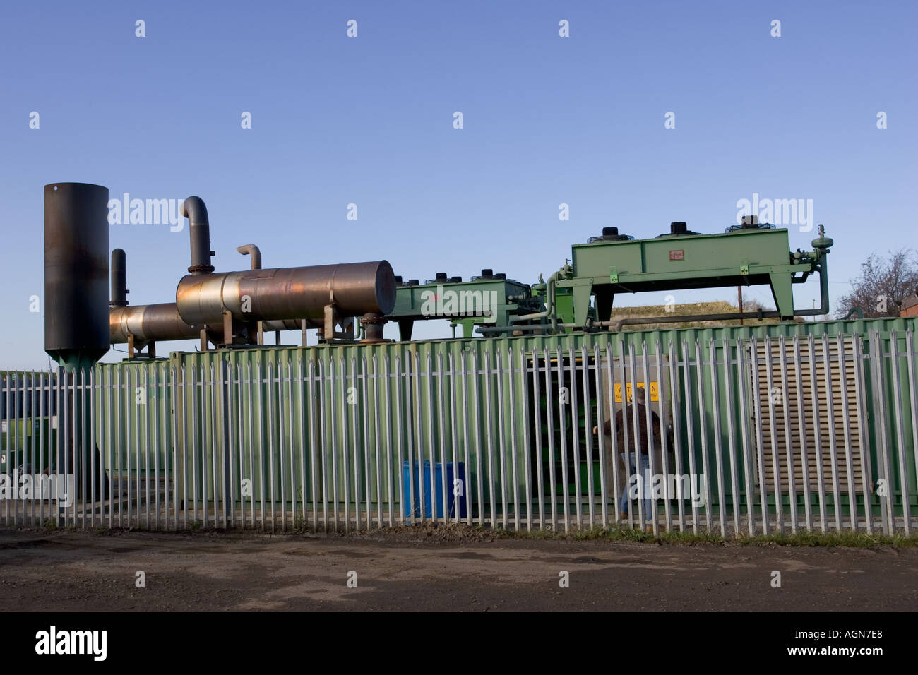 La production d'électricité à partir de biogaz de méthane Site Wingmoor Environnement Cory UK Banque D'Images