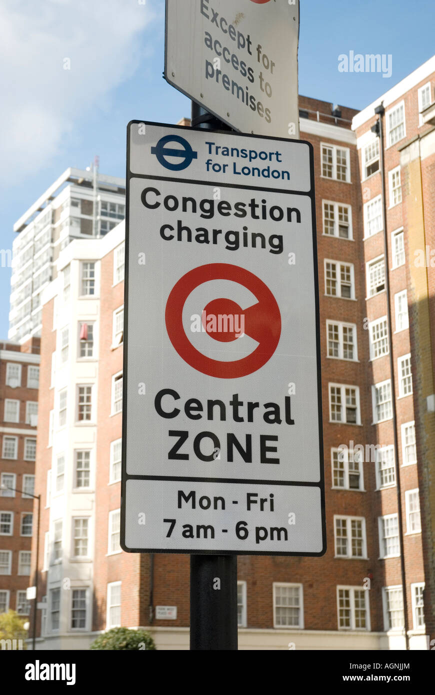 Congestion charge la signalisation, Londres Banque D'Images