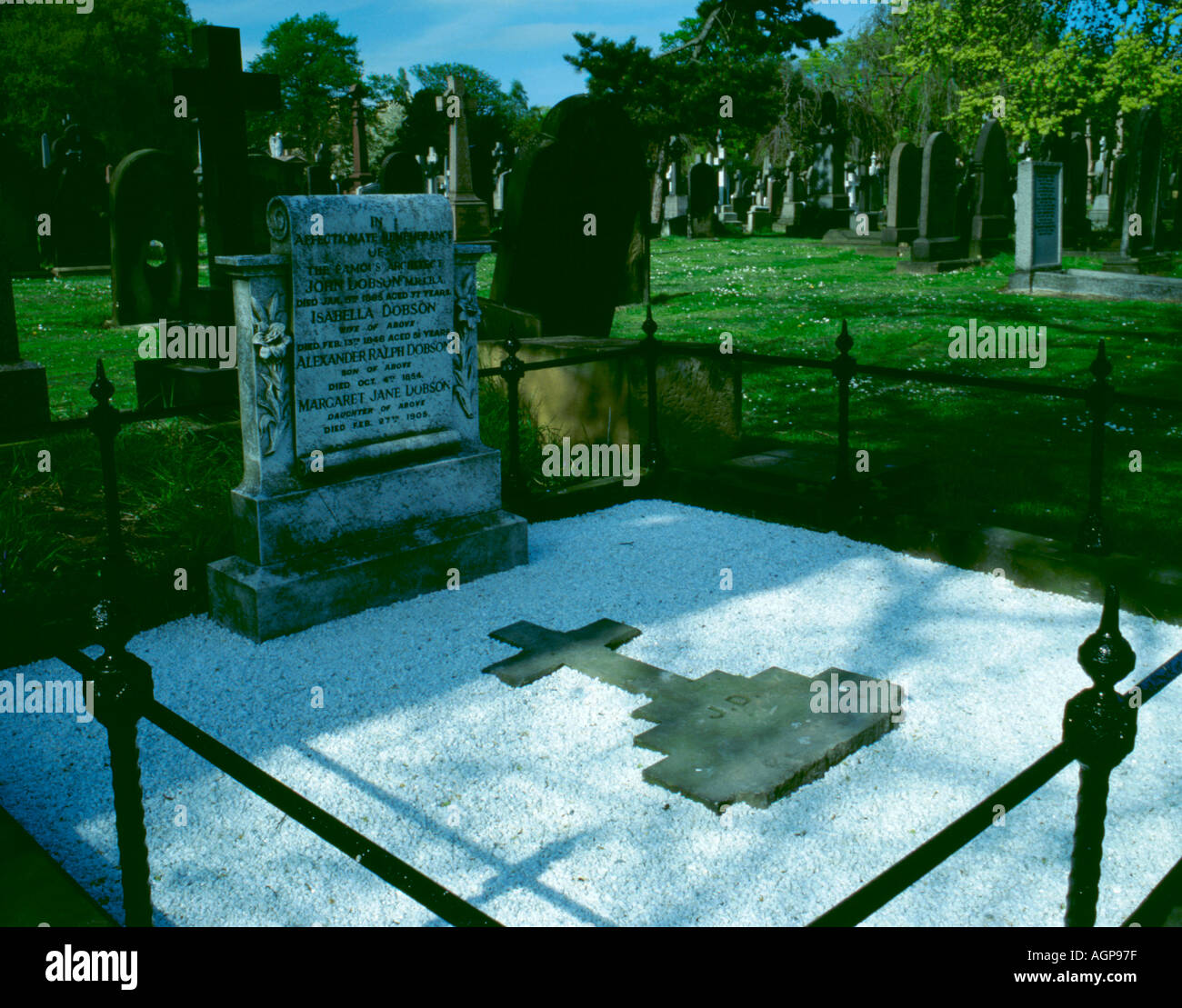 La tombe de John Dobson, vieux cimetière, Jesmond Newcastle upon Tyne, Tyne and Wear, England, UK. Banque D'Images