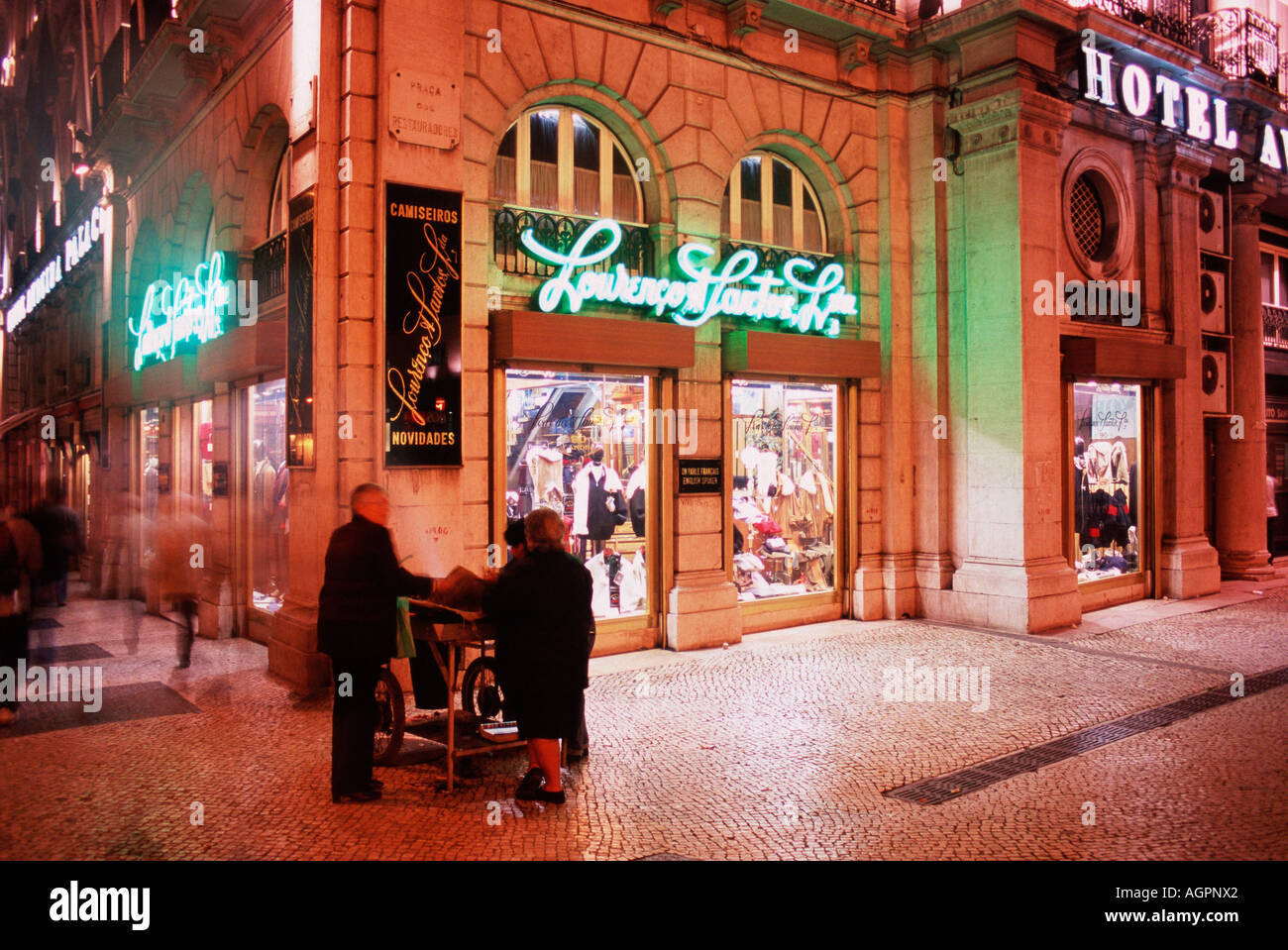 Lisbonne la nuit / Lissabon bei nacht Banque D'Images