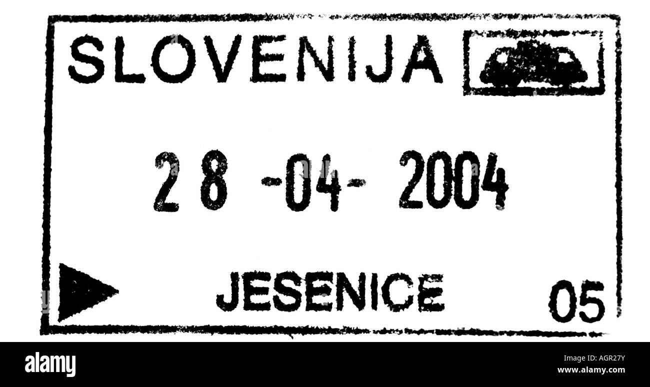 La Slovénie Passeport Visa d'entrée - Jesenice (Rail Photo Stock - Alamy
