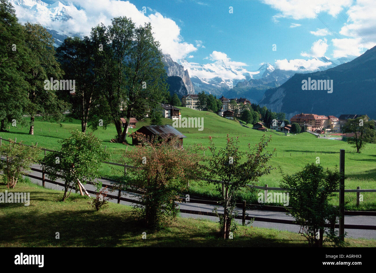 Village de montagne / Wengen Banque D'Images