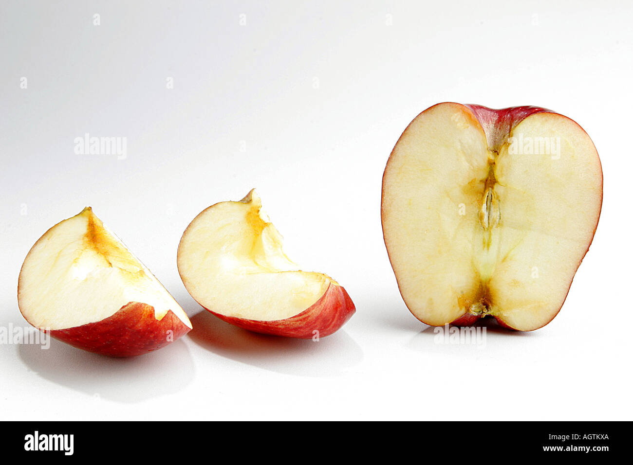 SSK79615 trois morceaux de fruits sains Apple Banque D'Images