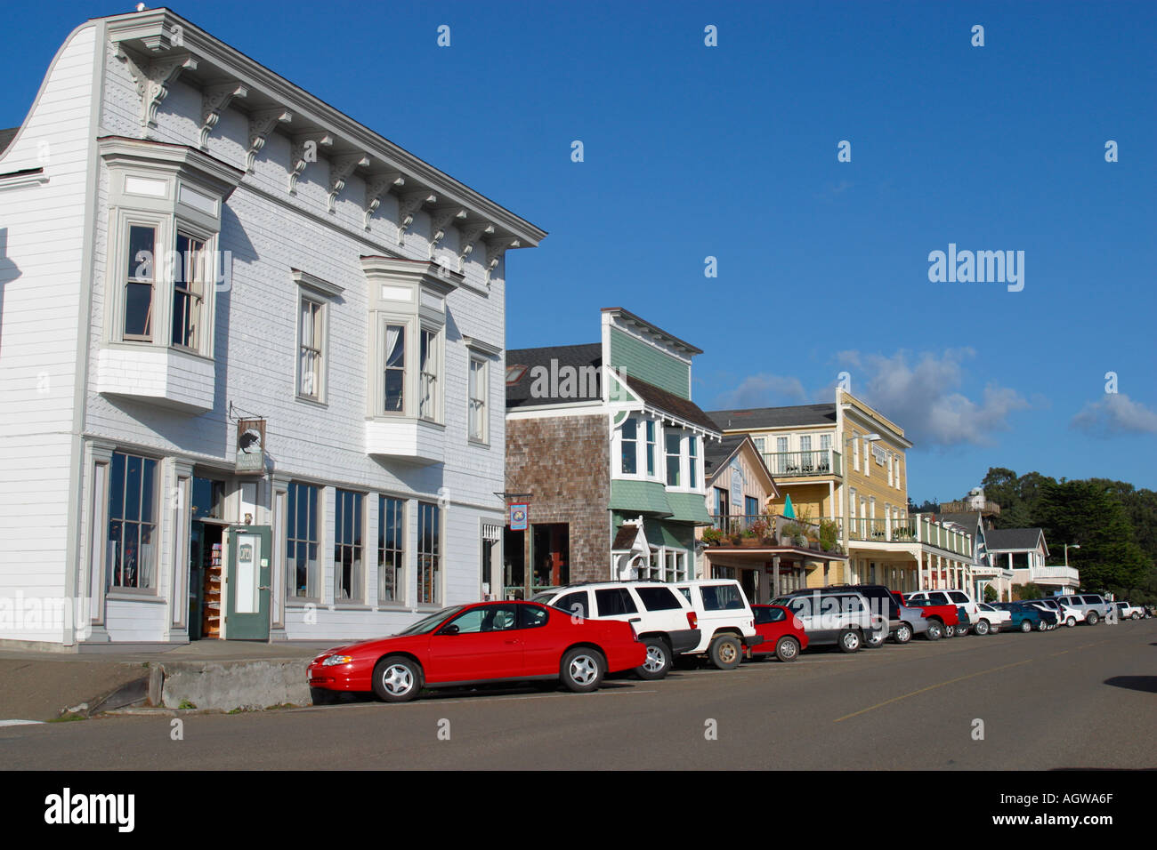 Le centre-ville de Mendocino en Californie Banque D'Images