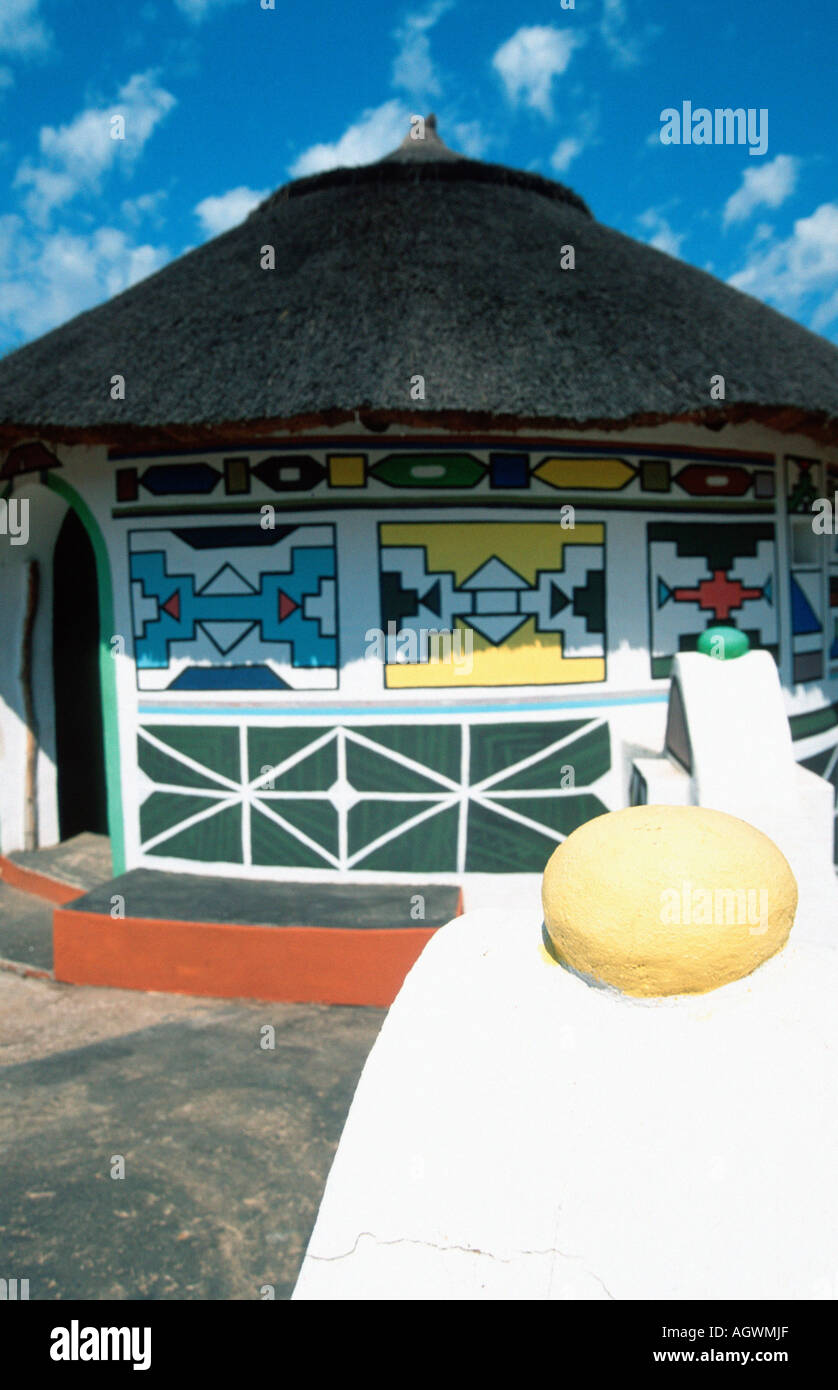 N'debele village / Ndebele-Dorf Banque D'Images
