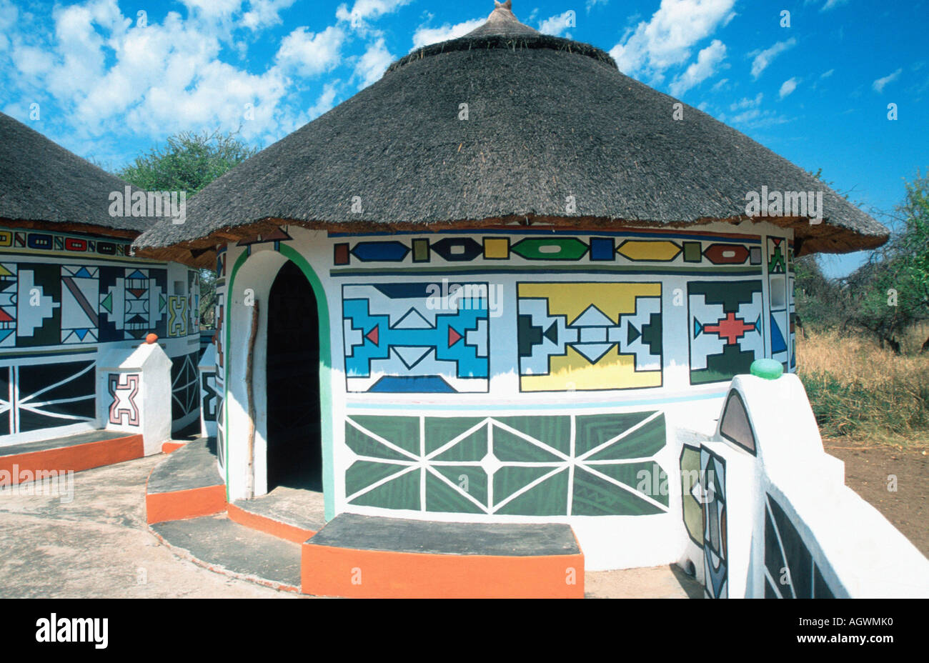 N'debele village / Ndebele-Dorf Banque D'Images