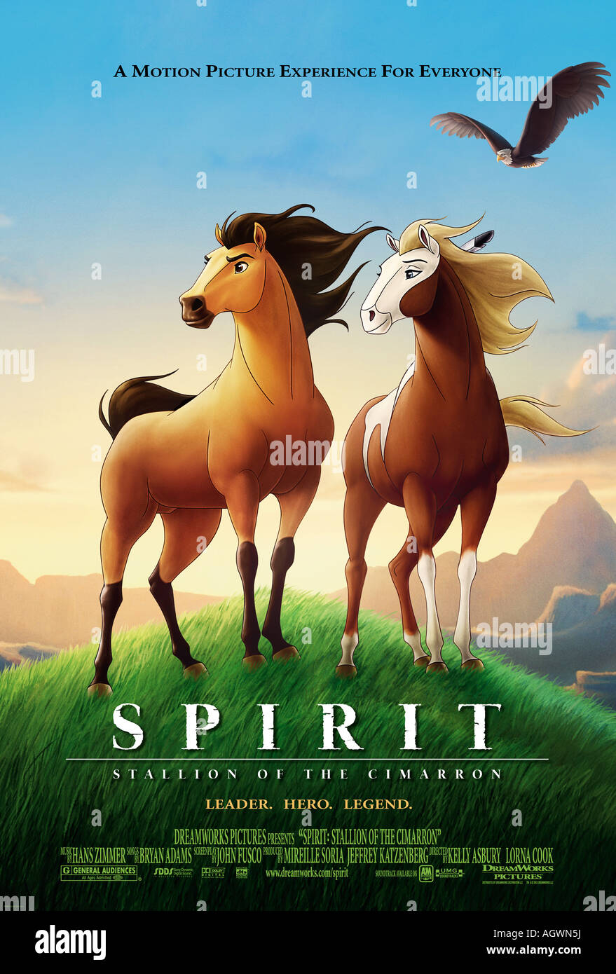 SPIRIT : STALLION OF THE CIMARRON affiche pour 2002 DreamWorks dessin animé Banque D'Images