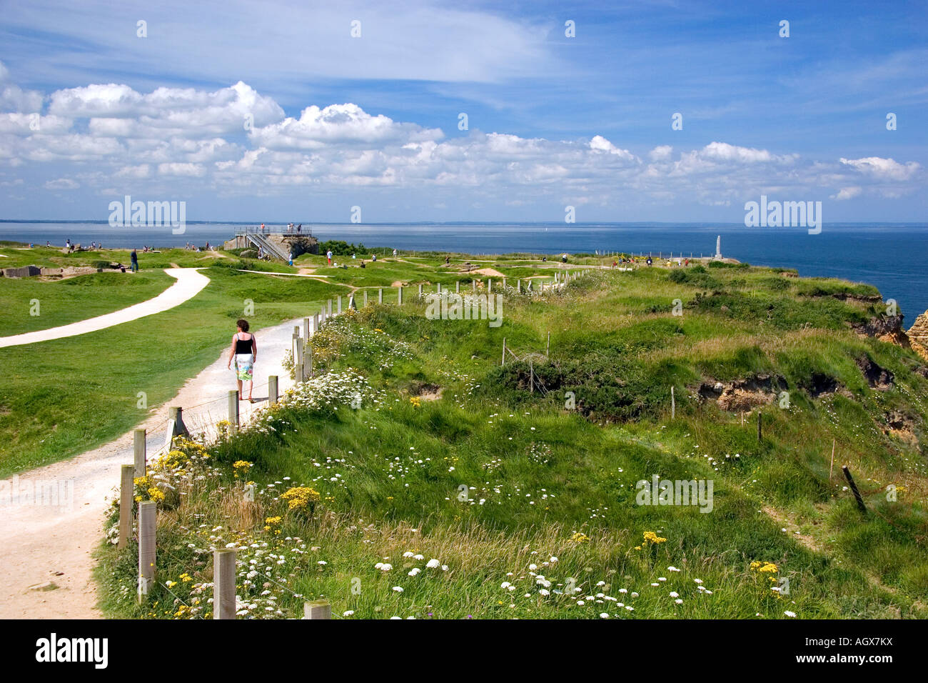 Bunkers allemands à la Pointe du Hoc, sur la côte de la Normandie, dans le nord de la France Banque D'Images
