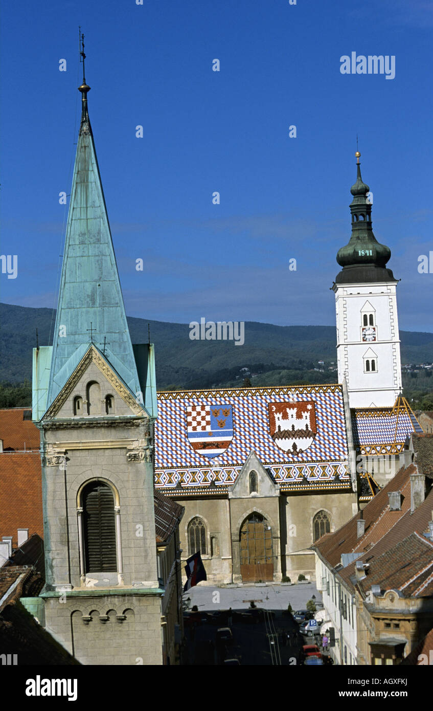 Kroatien Zagreb Die Kirche St Markus à Zagreb Croatie Church St Markus à Zagreb Banque D'Images