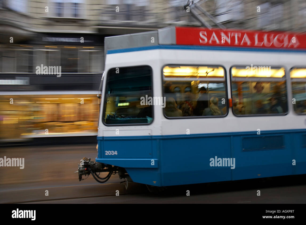 Le tram way à Zurich Banque D'Images