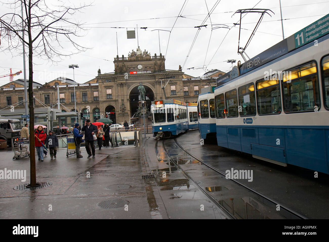 Le tram way à Zurich Banque D'Images