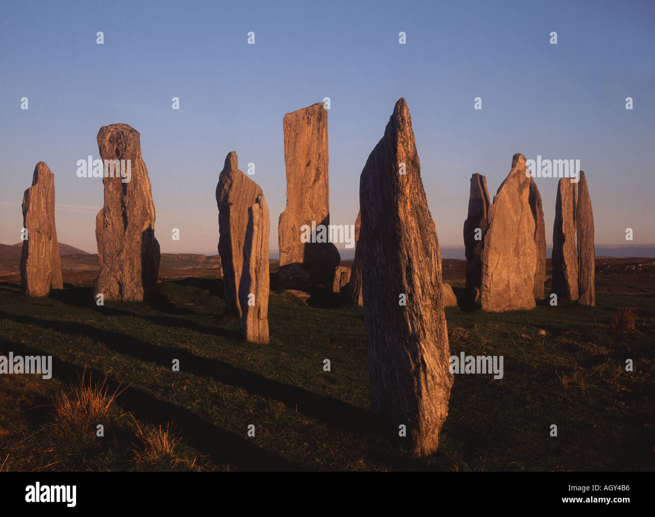 UK Ecosse Inverness Shire les Hébrides extérieures Île de Lewis Callanish Standing Stones at dawn Banque D'Images