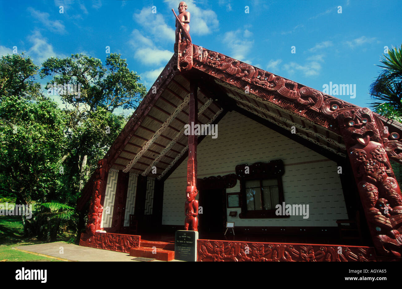 Nouvelle-zélande nouvelle-zélande waitangi La réunion chambre Te Whare Runanga à Waitangi près de Paihia, Bay of Islands, Île du Nord Nouvelle-zélande Banque D'Images