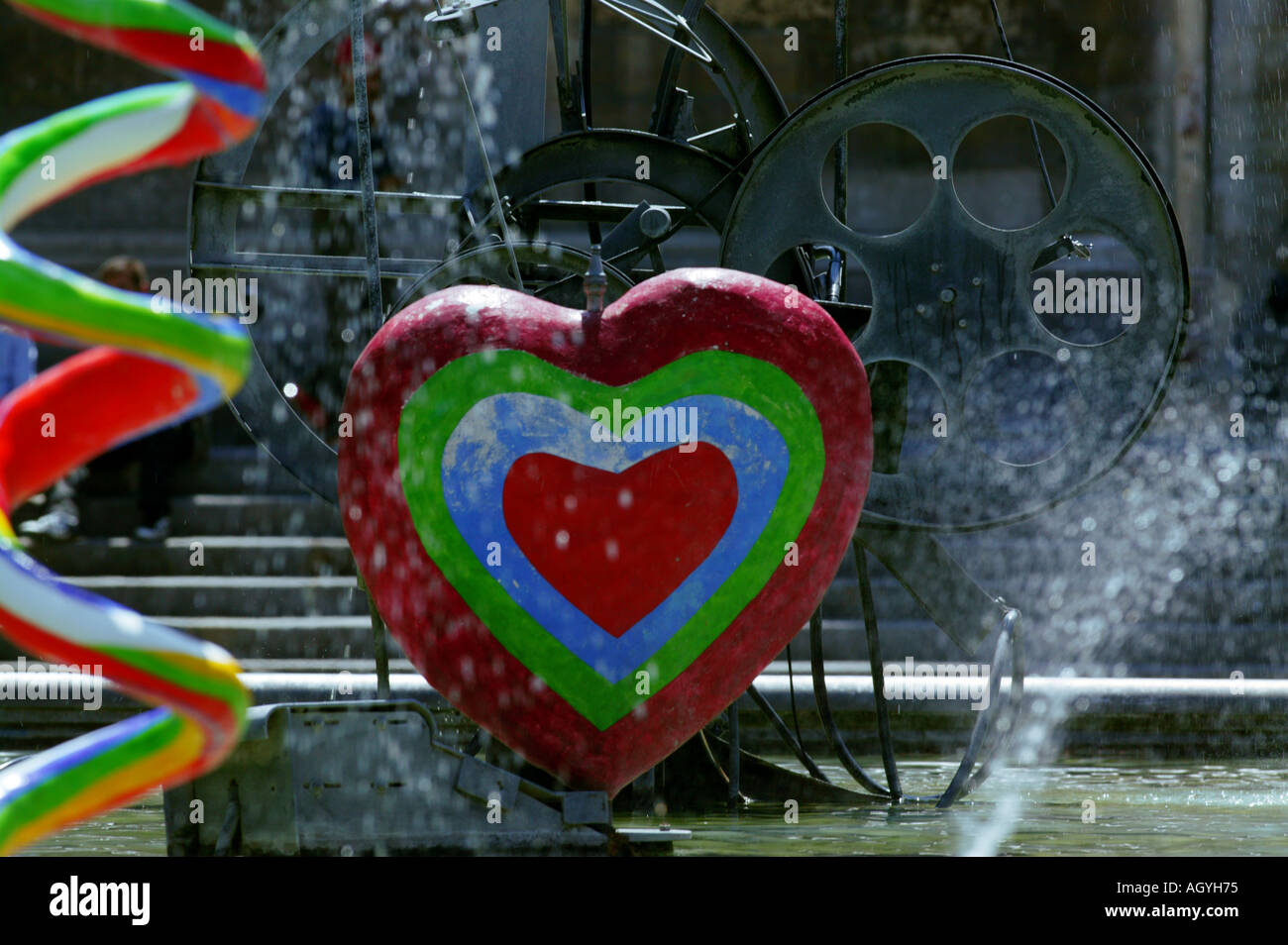 France - fontaine Stravinsky au centre George Pompidou Banque D'Images