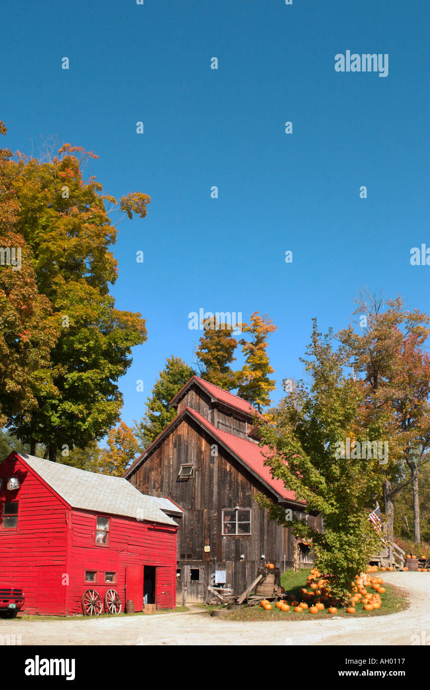 Restaurant de campagne et feuillage d'automne à Rutland, Highway 100, Green Mountains, Vermont, Nouvelle-Angleterre, États-Unis Banque D'Images