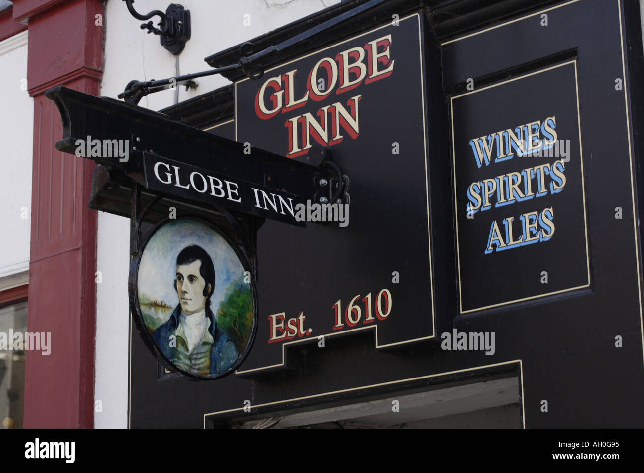 Signe extérieur du monde Dumfries Inn Banque D'Images