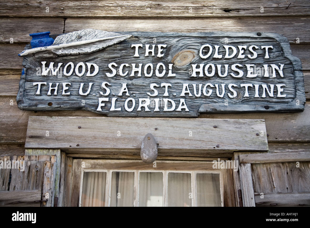 La vieille école en bois Saint Augustine en Floride aux États-Unis. Banque D'Images