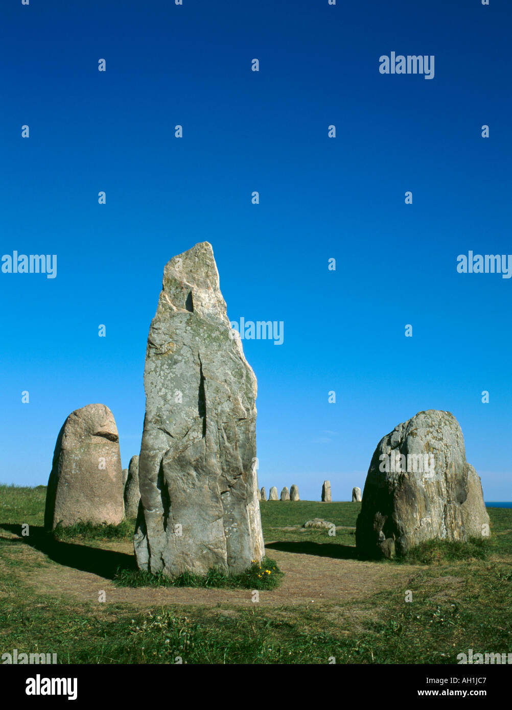 'Les Stenar', le plus grand navire de Suède, Kåseberga, près de Löderup, Skåne, Suède. Banque D'Images