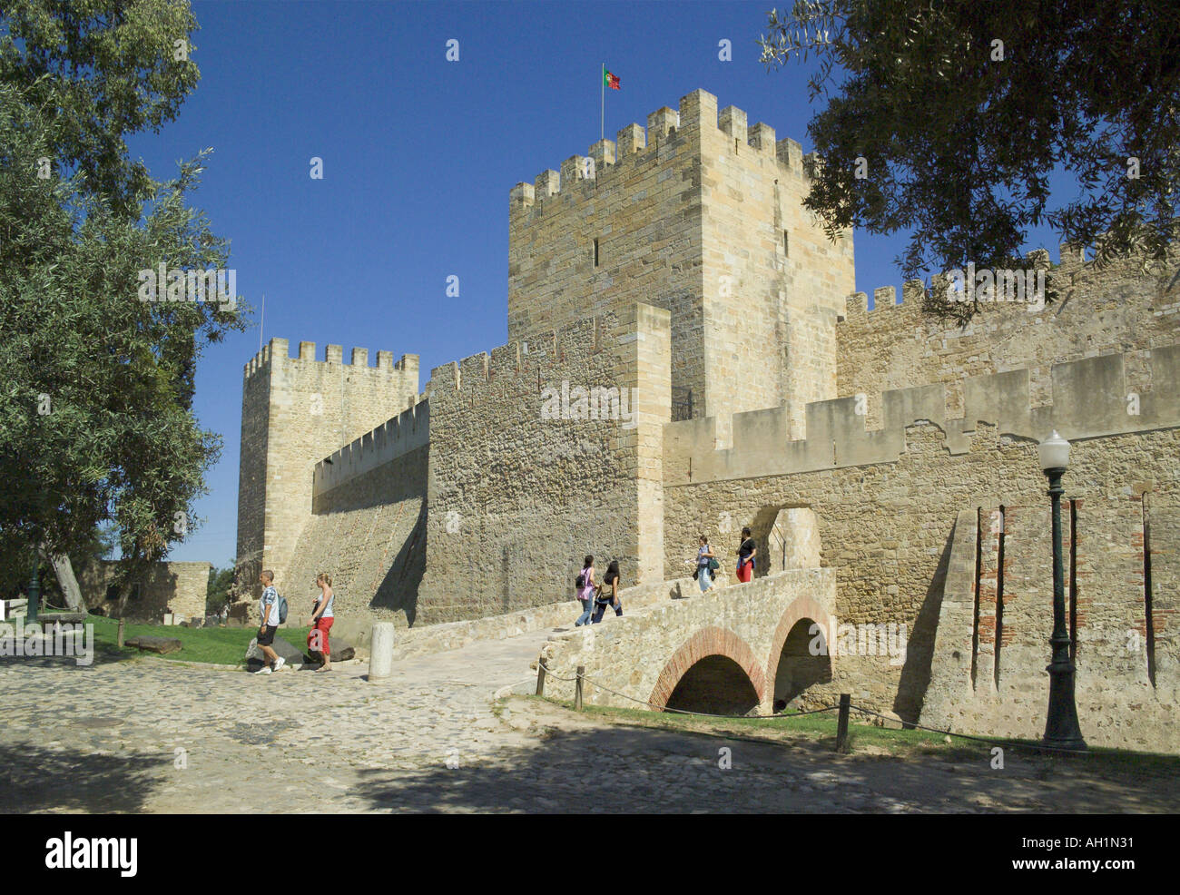 Portugal Lisbonne, le Castelo de Sao Jorge Castle Banque D'Images