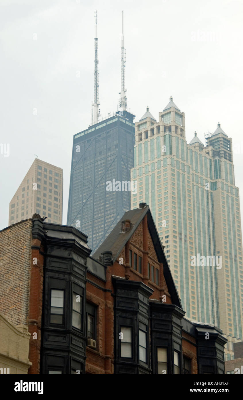 Bâtiment ancien de Chicago contre Banque D'Images