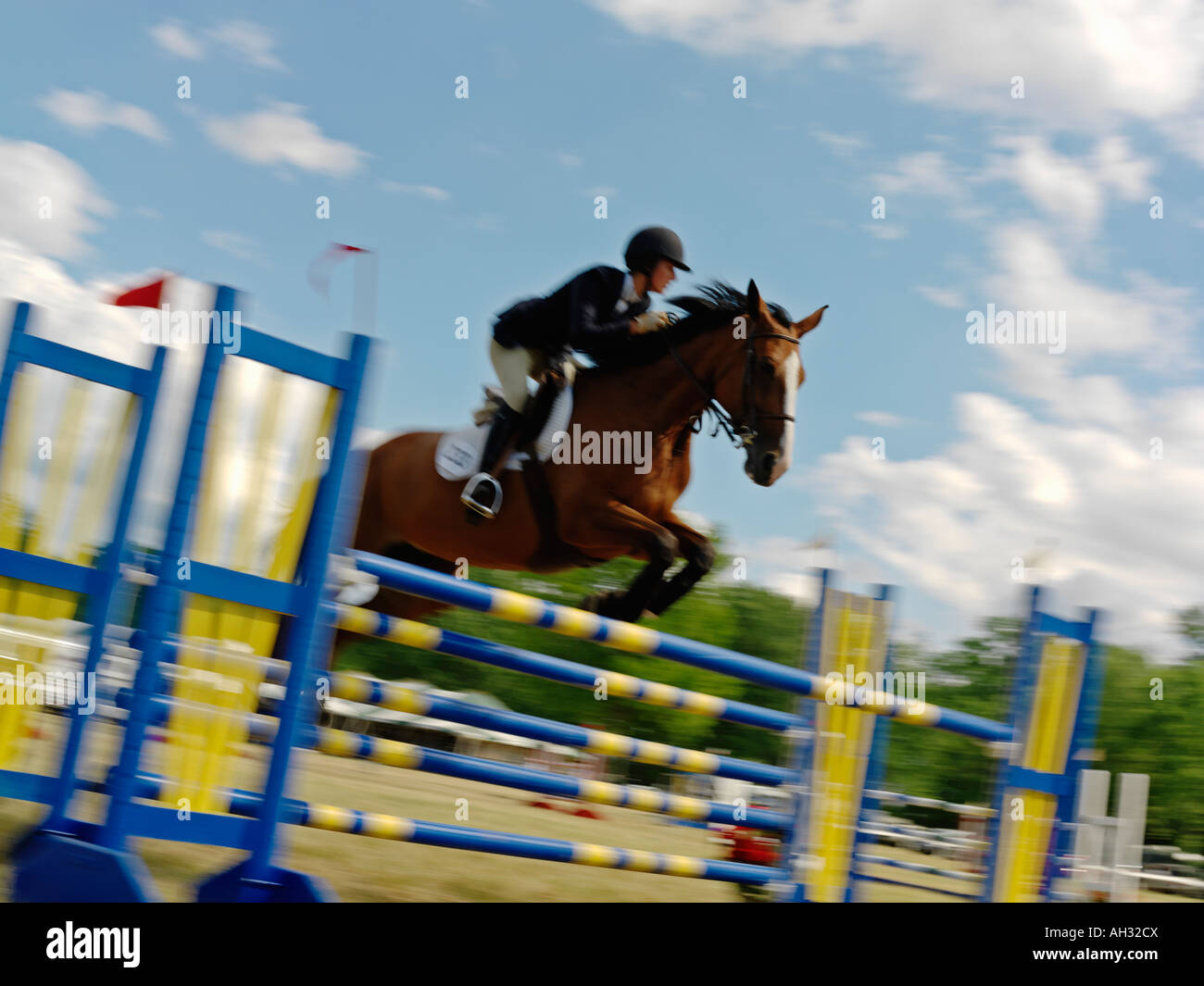 Canada Ontario Niagara on the Lake Equestrian jumping hurdle Banque D'Images