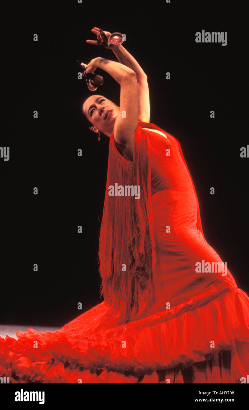 Danseuse de Flamenco, Sadlers Wells Theatre, Londres, Royaume-Uni. Banque D'Images