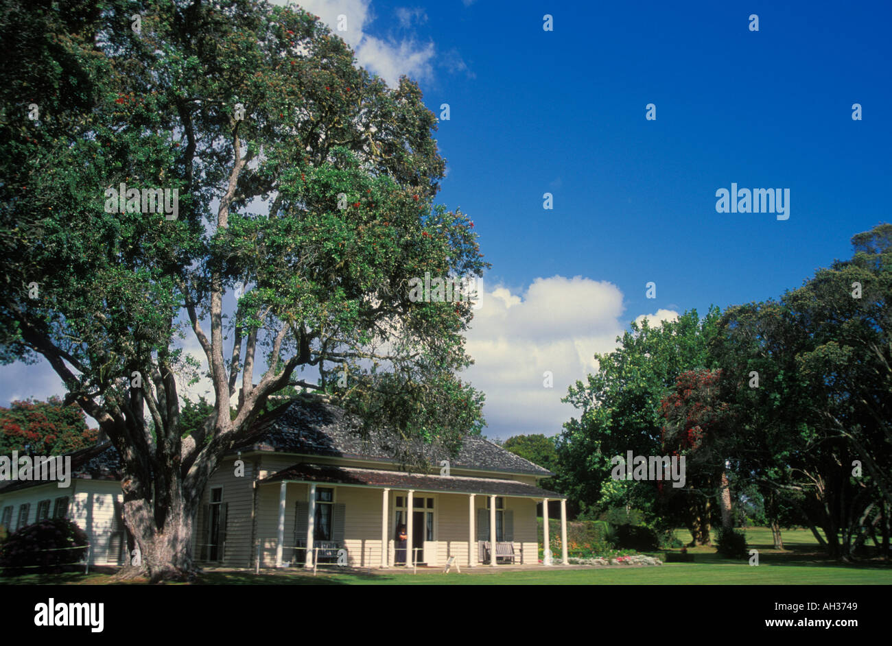 Le Traité de Waitangi Maison à près de Paihia, Bay of Islands, Île du Nord Nouvelle-zélande Banque D'Images