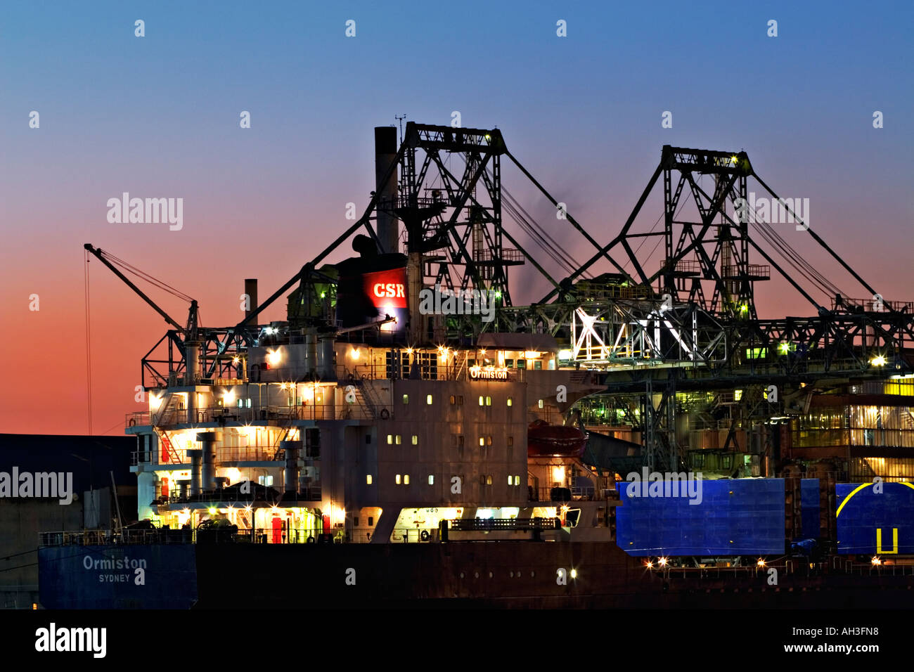 L'industrie d'expédition / le vraquier Navire 'Ormiston'.Le quai du port de Melbourne' 'l'Australie. Banque D'Images