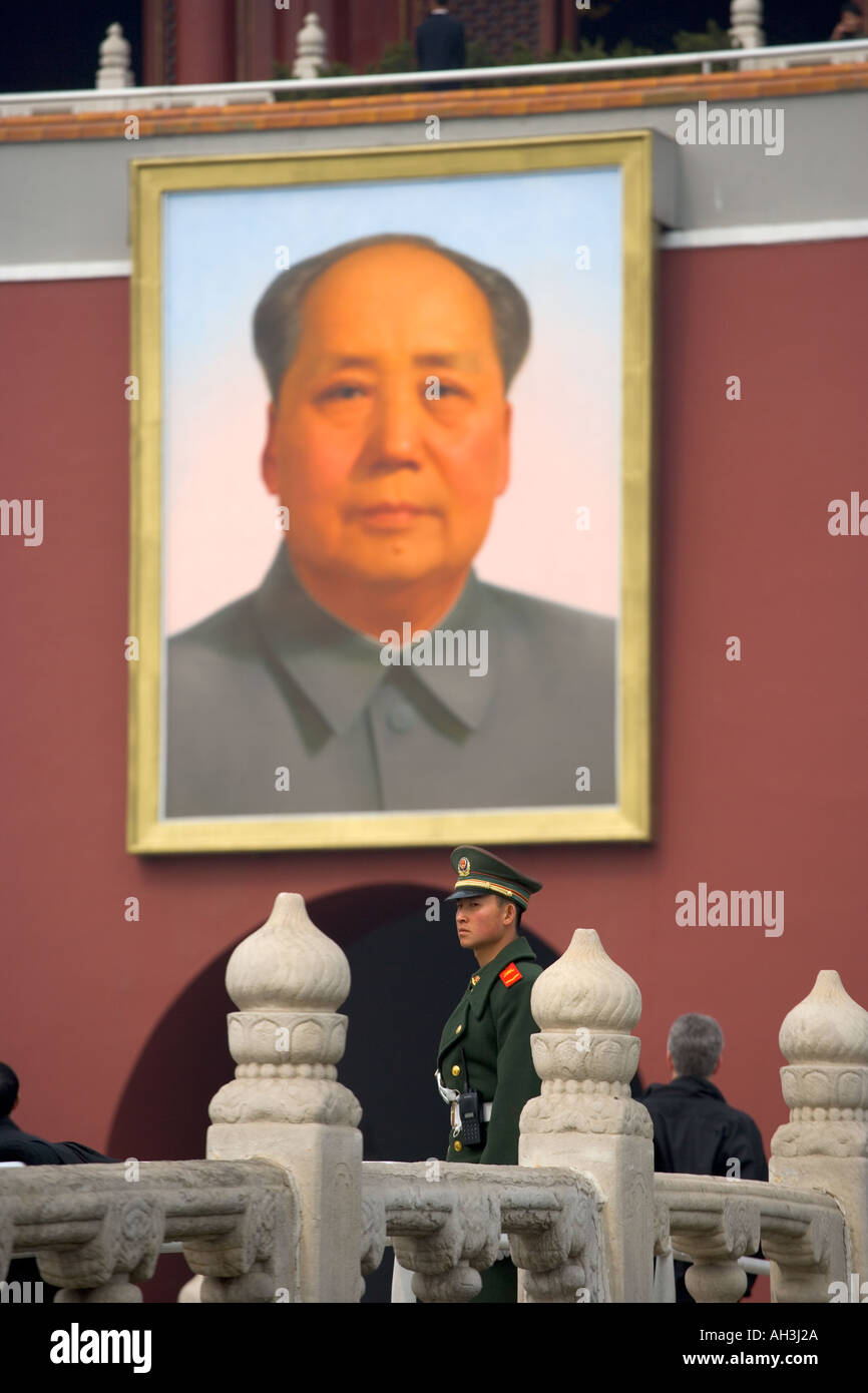 Portrait de Mao Beijing Chine Banque D'Images