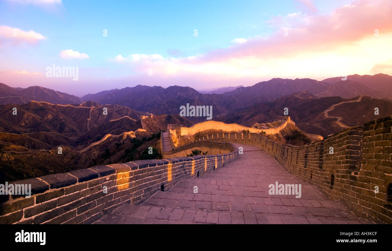 La grande muraille de Chine à Badaling près de Beijing Banque D'Images