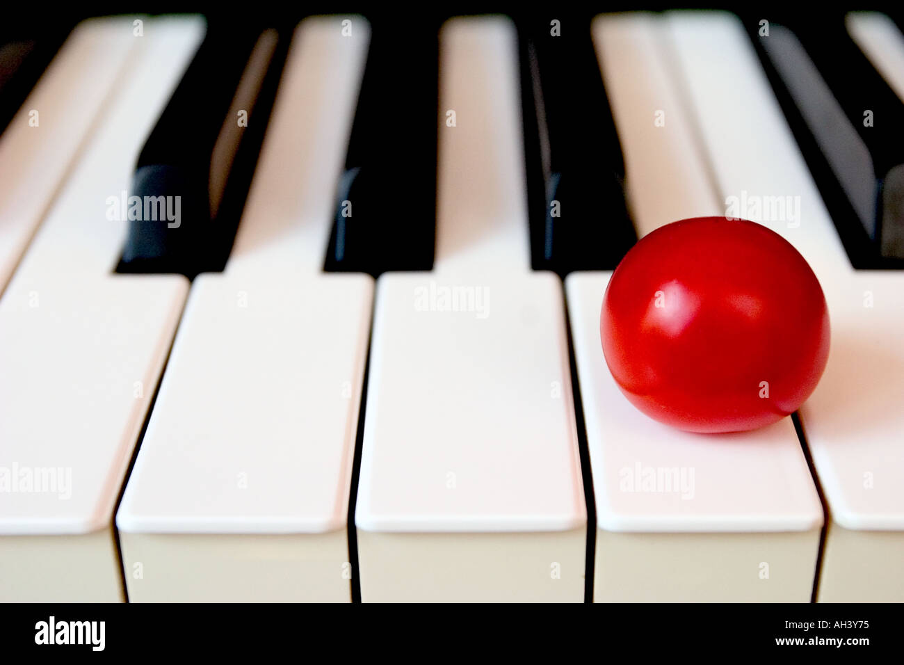 Clavier de piano close up avec tomate solo seul Photo Stock - Alamy