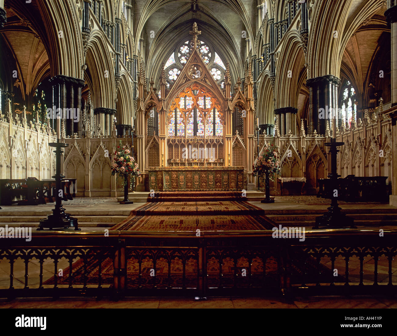 Intérieur de la cathédrale de Lincoln, Lincolnshire en Angleterre Banque D'Images