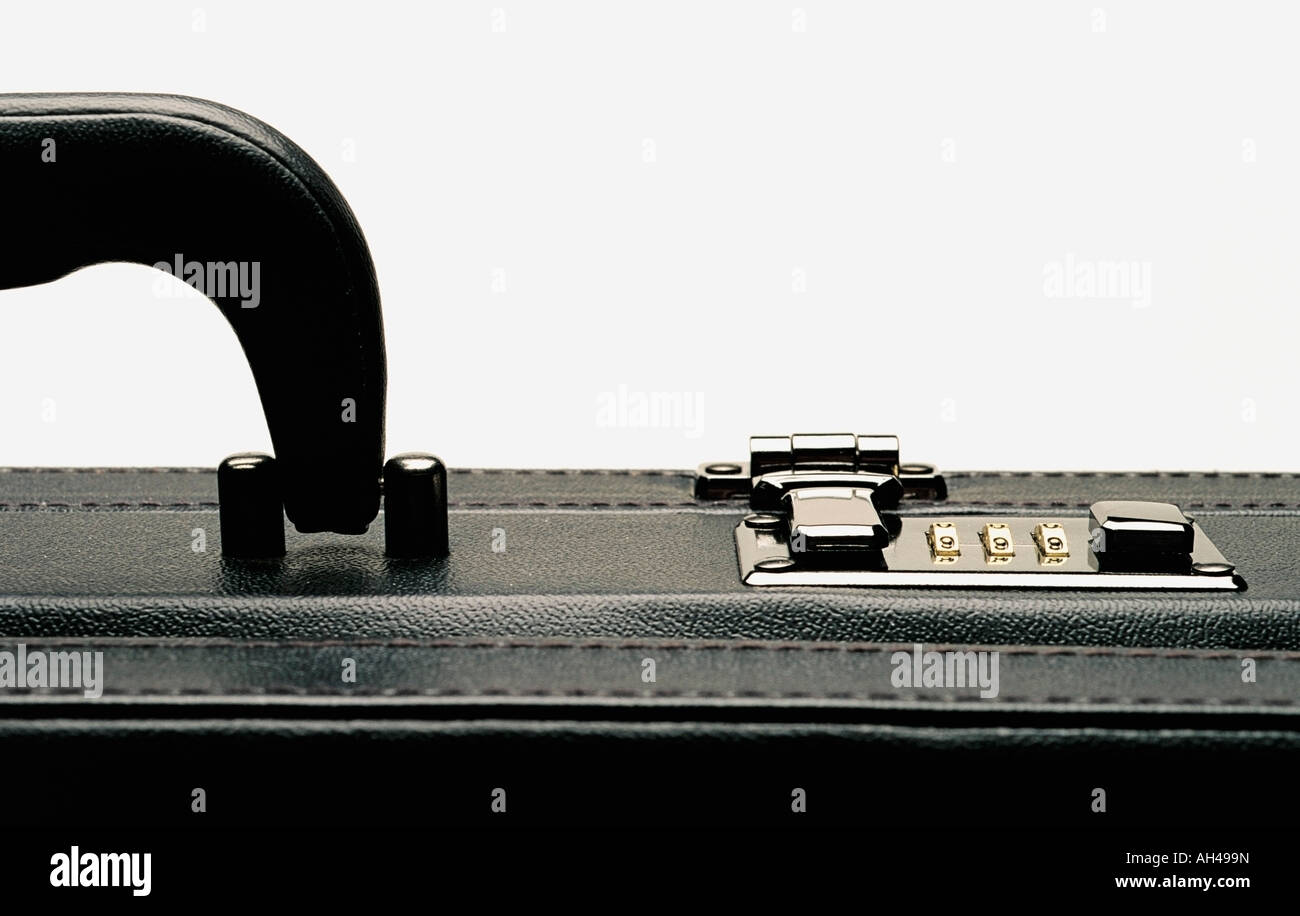 Porte-documents avec serrure à combinaison. Banque D'Images