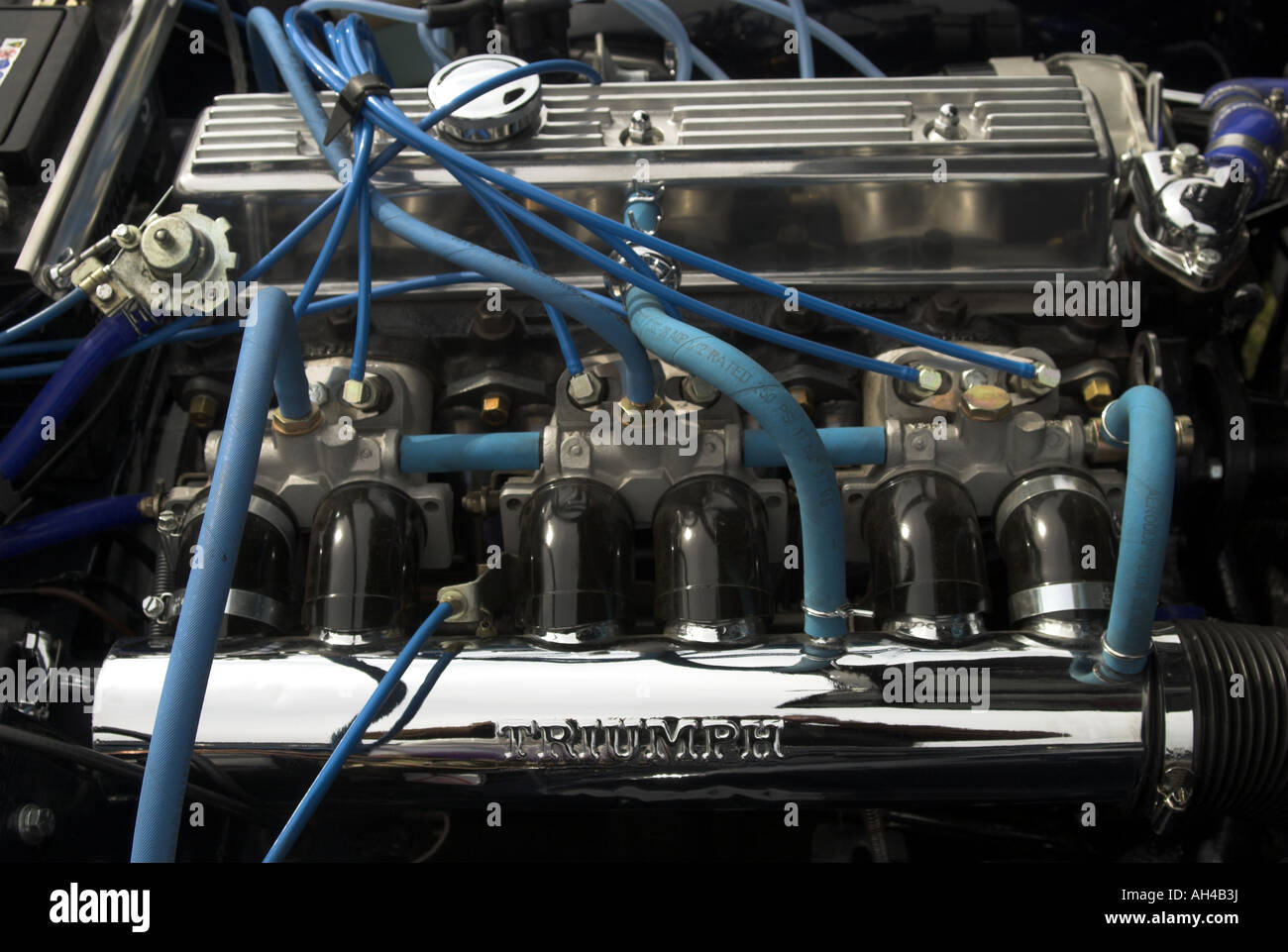 La baie moteur Triumph TR6 Banque D'Images