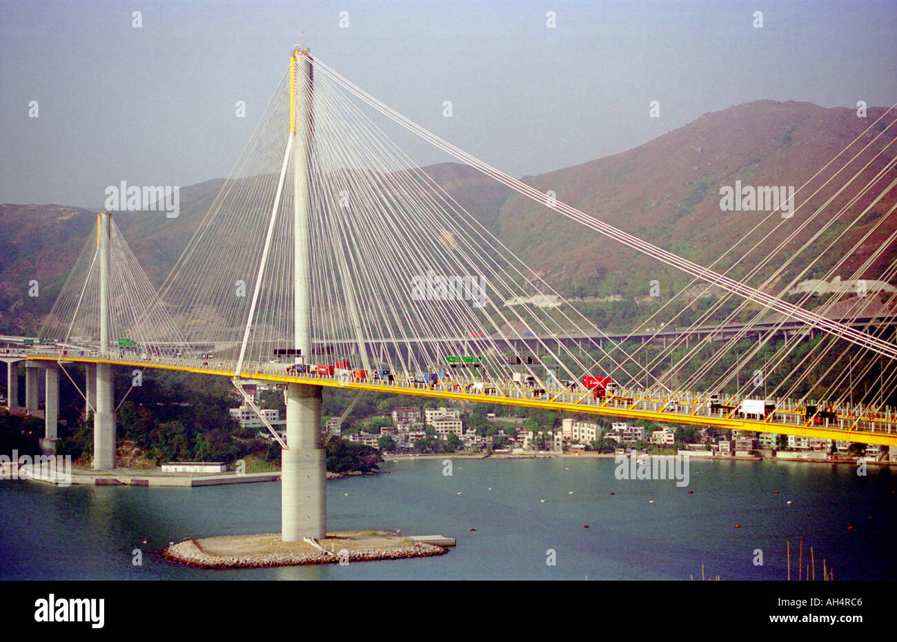 Hong Kong Pont de Tsing Ma Banque D'Images