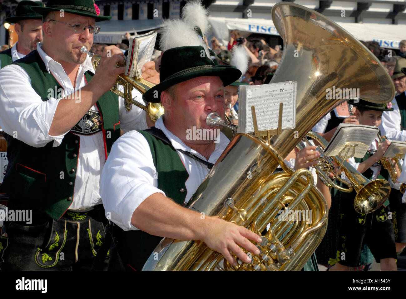 Fanfare Bavaroise à l'Oktoberfest Banque D'Images