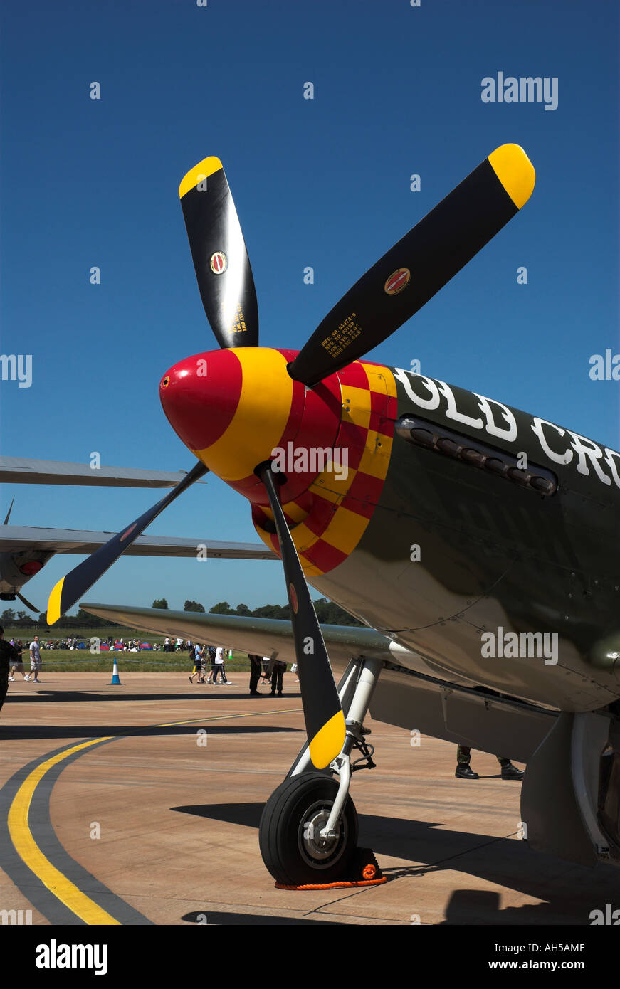 P51 Mustang 'Chasse' Old Crow au Royal International Air Tattoo, Fairford, Angleterre Banque D'Images