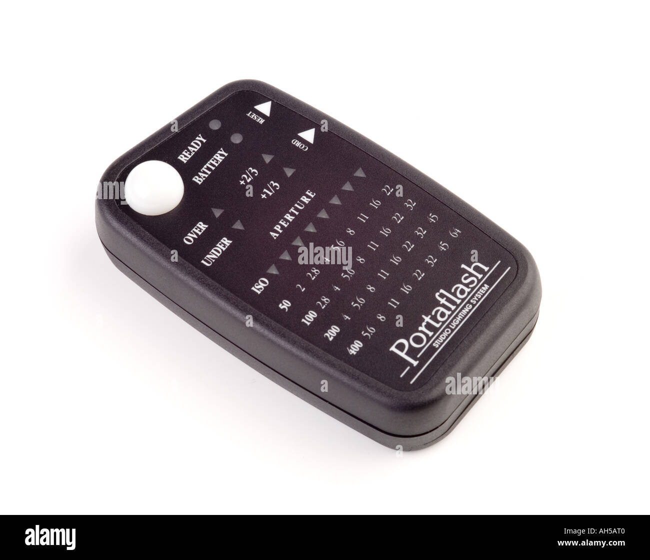 Une cellule photoélectrique de type photodiode silicium luxmètre pour mesurer l'intensité de l'éclairage flash studio pour l'exposition photographique Banque D'Images