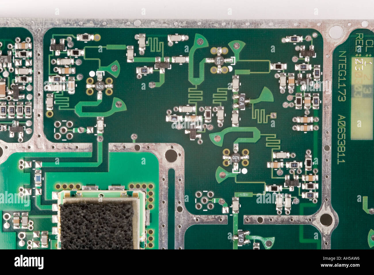Un circuit fréquence micro-ondes à partir d'un module récepteur téléphone Ionica Banque D'Images