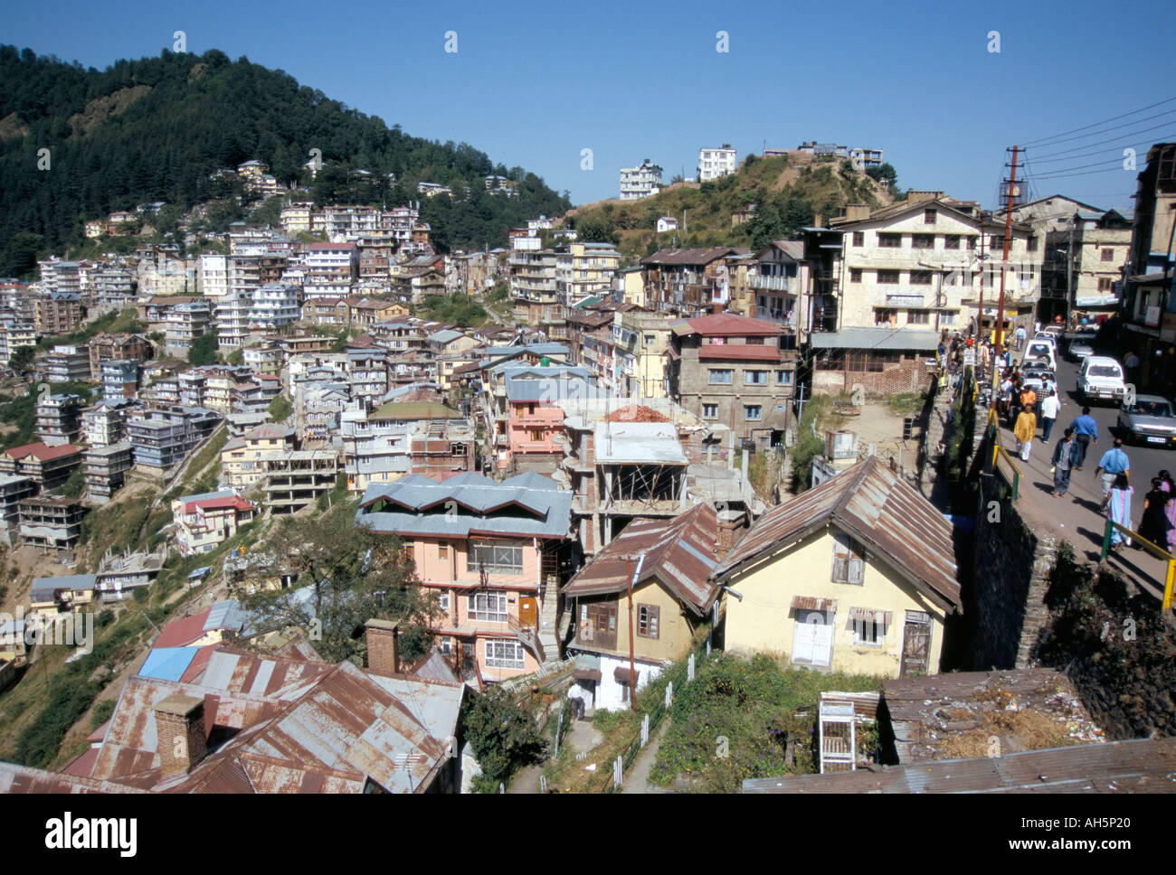 Ville de Simla Shimla issues du Raj hill station Himachal Pradesh Inde Asie Banque D'Images