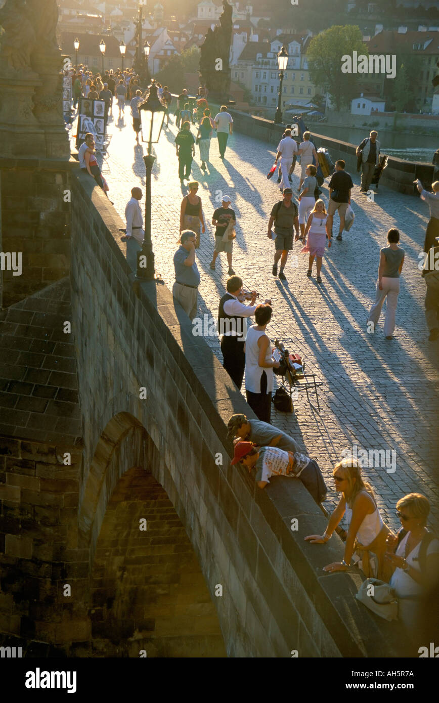Charles Bridge Prague République Tchèque Europe Banque D'Images