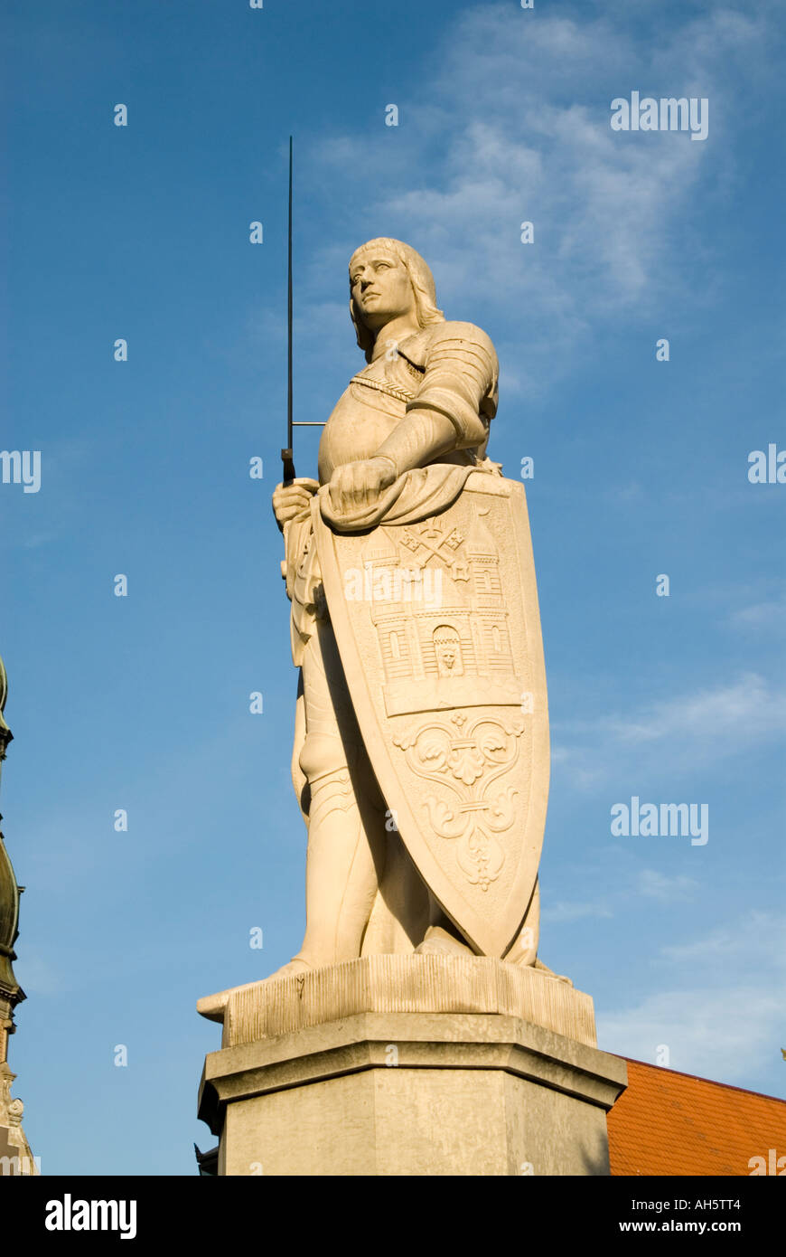 Statue de Roland sur Ratslaukums Riga Lettonie Banque D'Images