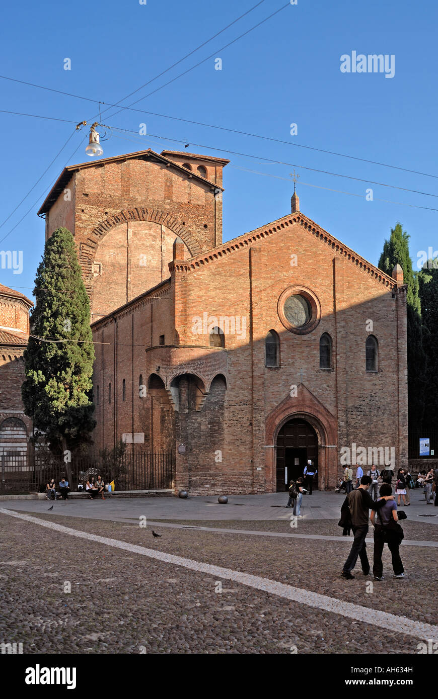 Piazza Santo Stefano avec l'église de San Stefano, Bologne, Italie Banque D'Images