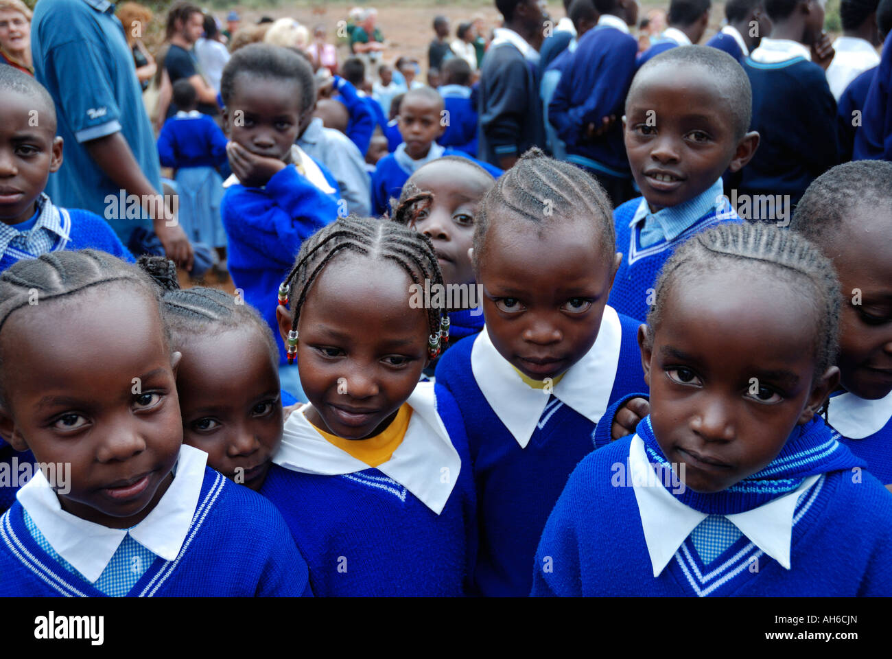 Les enfants de l'école primaire de l'Afrique de l'Est Kenya Nairobi Banque D'Images