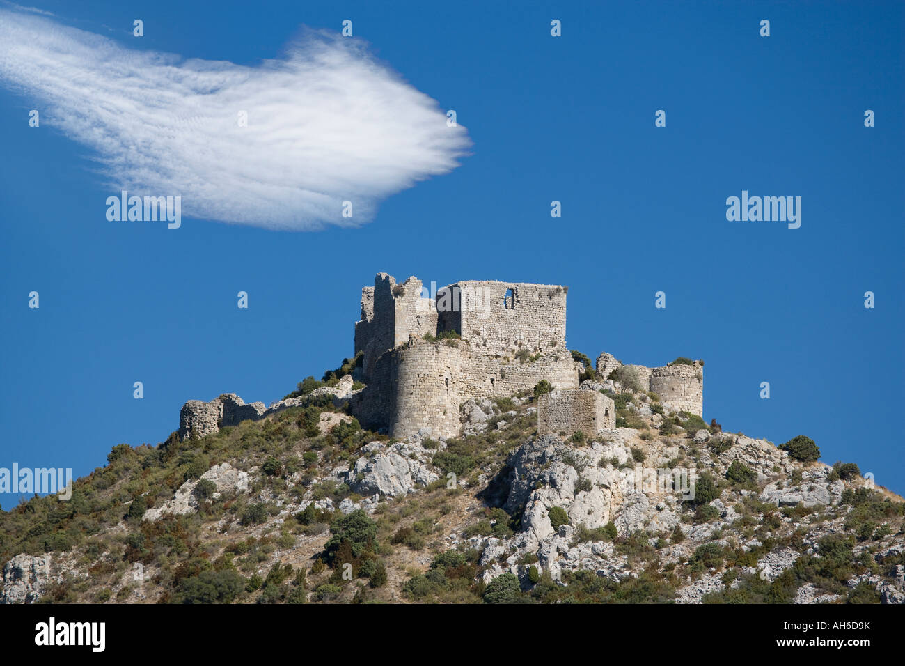 France Languedoc Roussillon chateau de Aguilar Banque D'Images