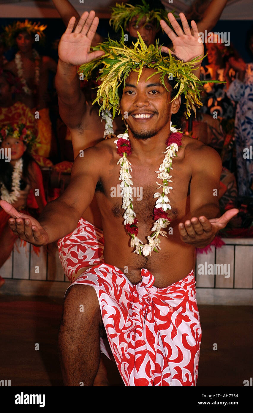 Danseur polynésien, Raiatea Banque D'Images
