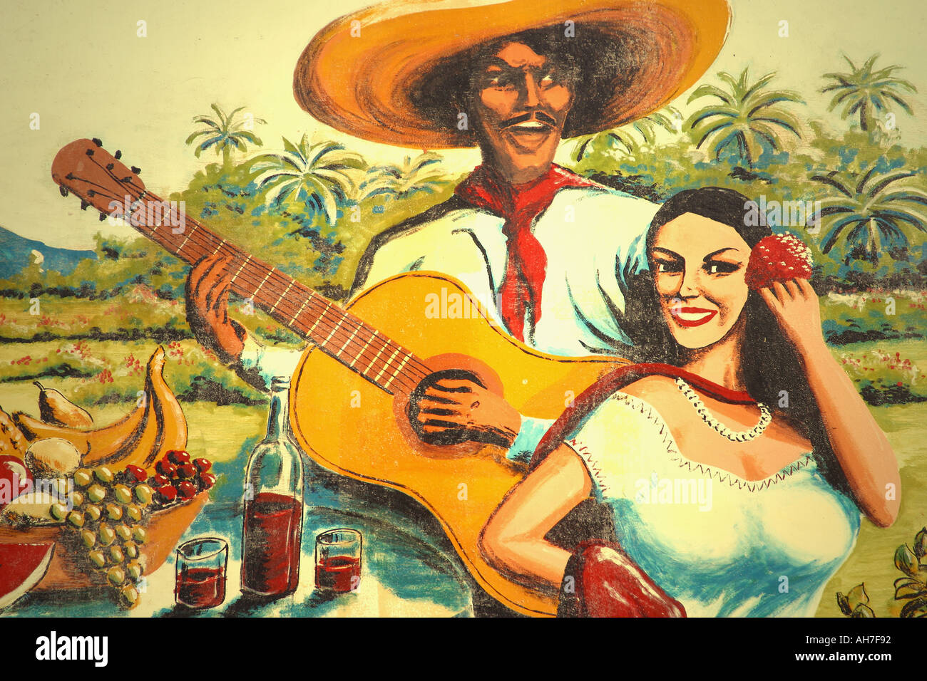 Restaurant mexicain signe à Nerja Costa del Sol Espagne Banque D'Images