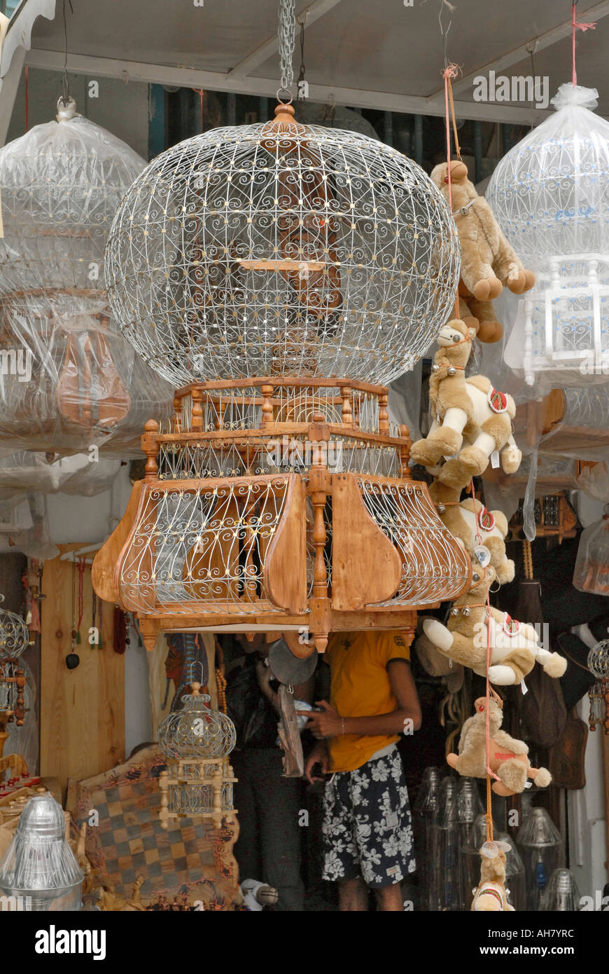 Cage à oiseaux en vente à Hammamet en Tunisie septentrionale du marché  Photo Stock - Alamy