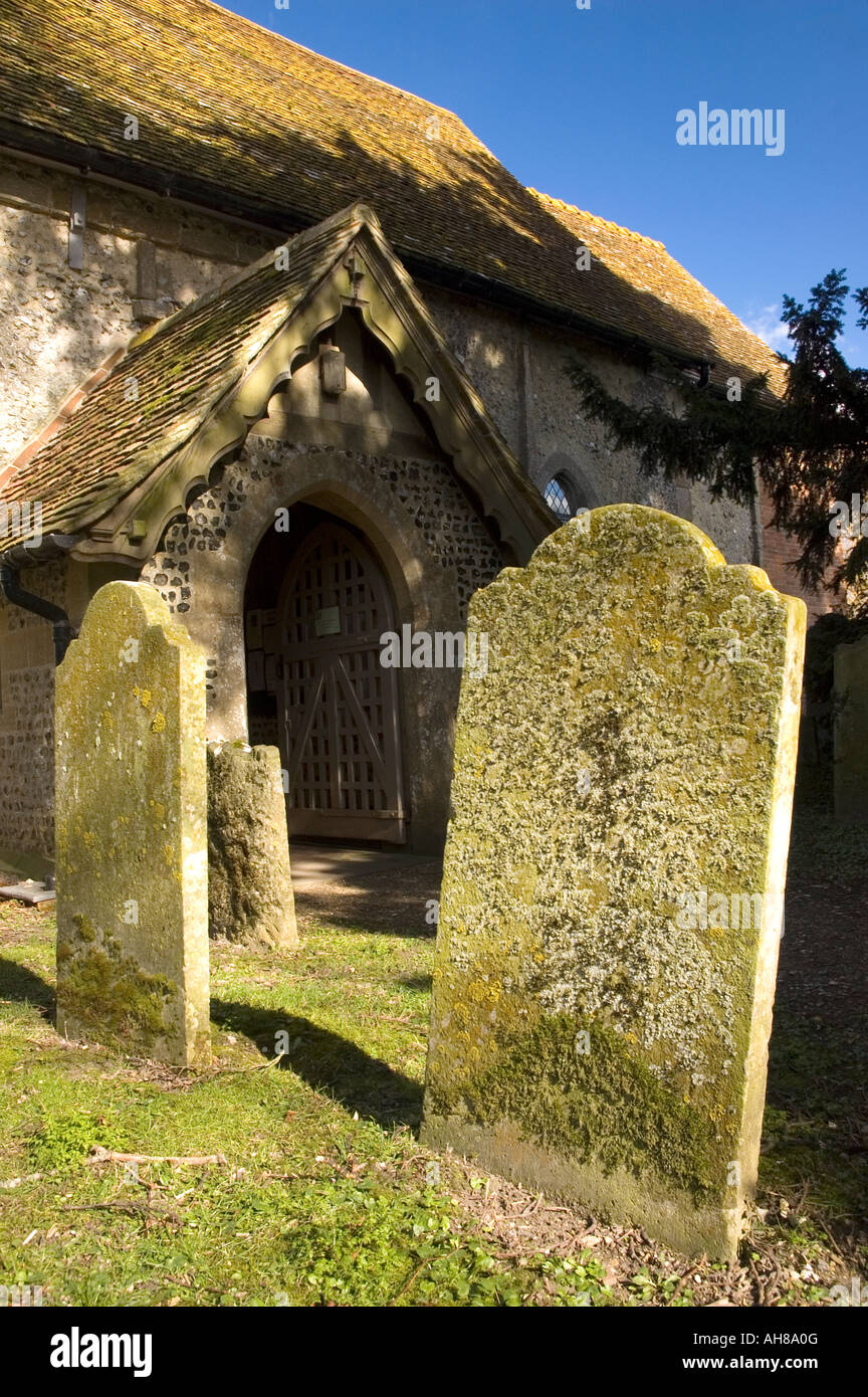 Très Vieux Village Église à Corhampton Hampshire England UK Banque D'Images